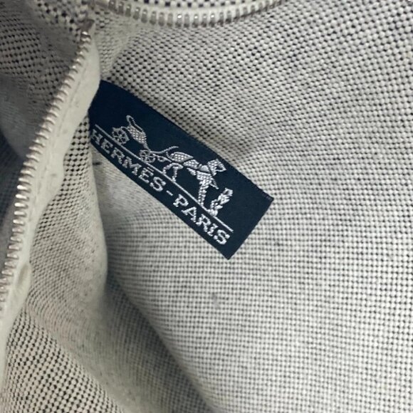 HERMES Sac Arne MM Bag Hand Bag Tote Bag Toile H / Leather Black/gray - Picture 10 of 15